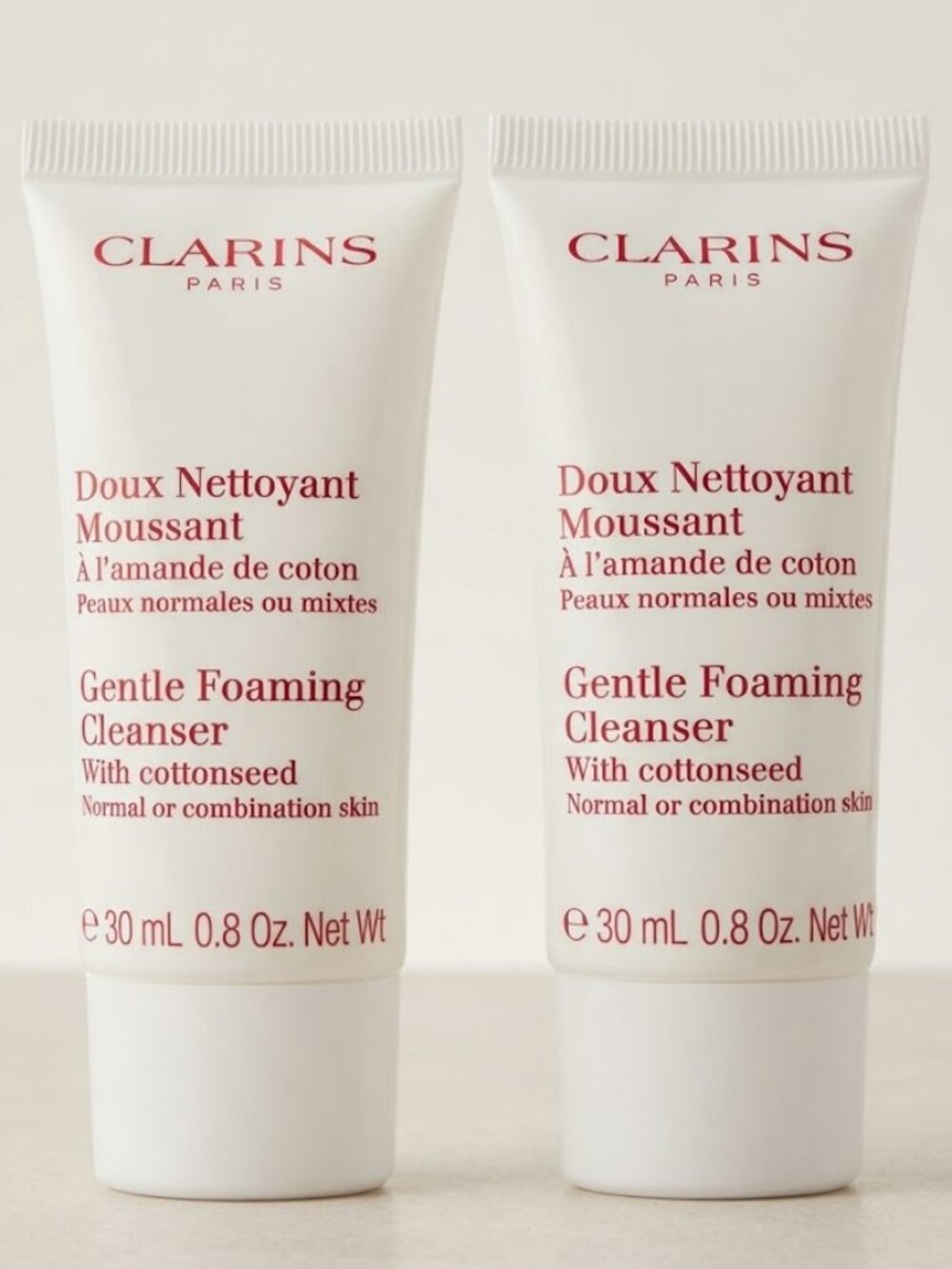 Clarins Gentle Foaming Cleanser Duo 30ml New Makeup Remover Face Wash Lot